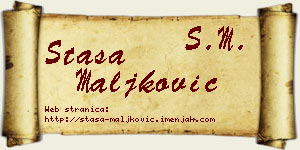 Staša Maljković vizit kartica